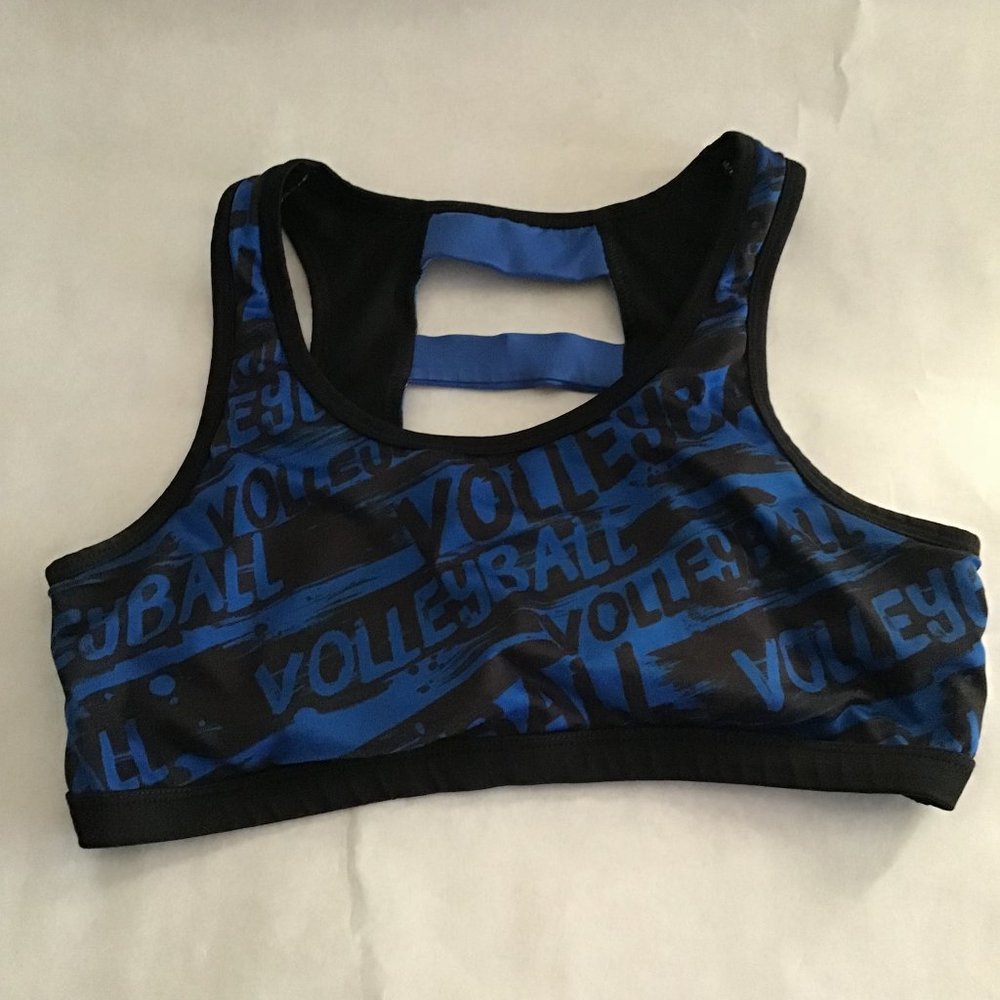 Volleyball sports bra, no size tag- see pictures for measurements